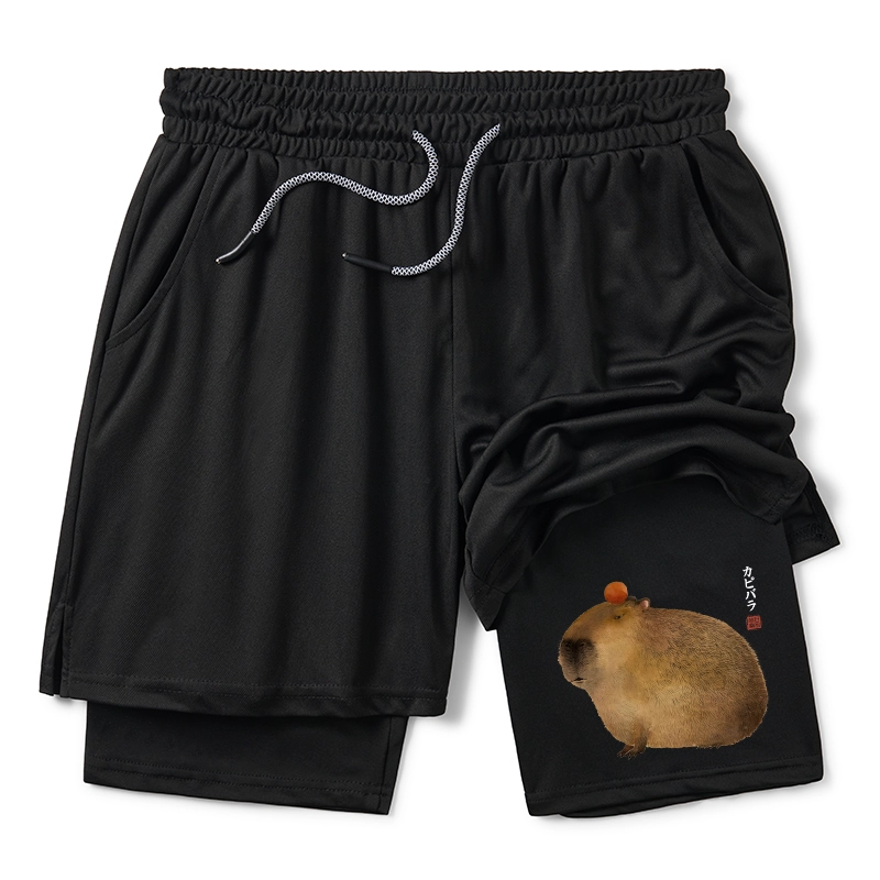 Tokyo-Tiger Calm Capybara Illustration Training Shorts