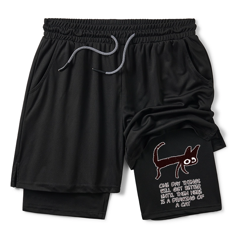 Tokyo-Tiger Cat Cheer Up Drawing Training Shorts