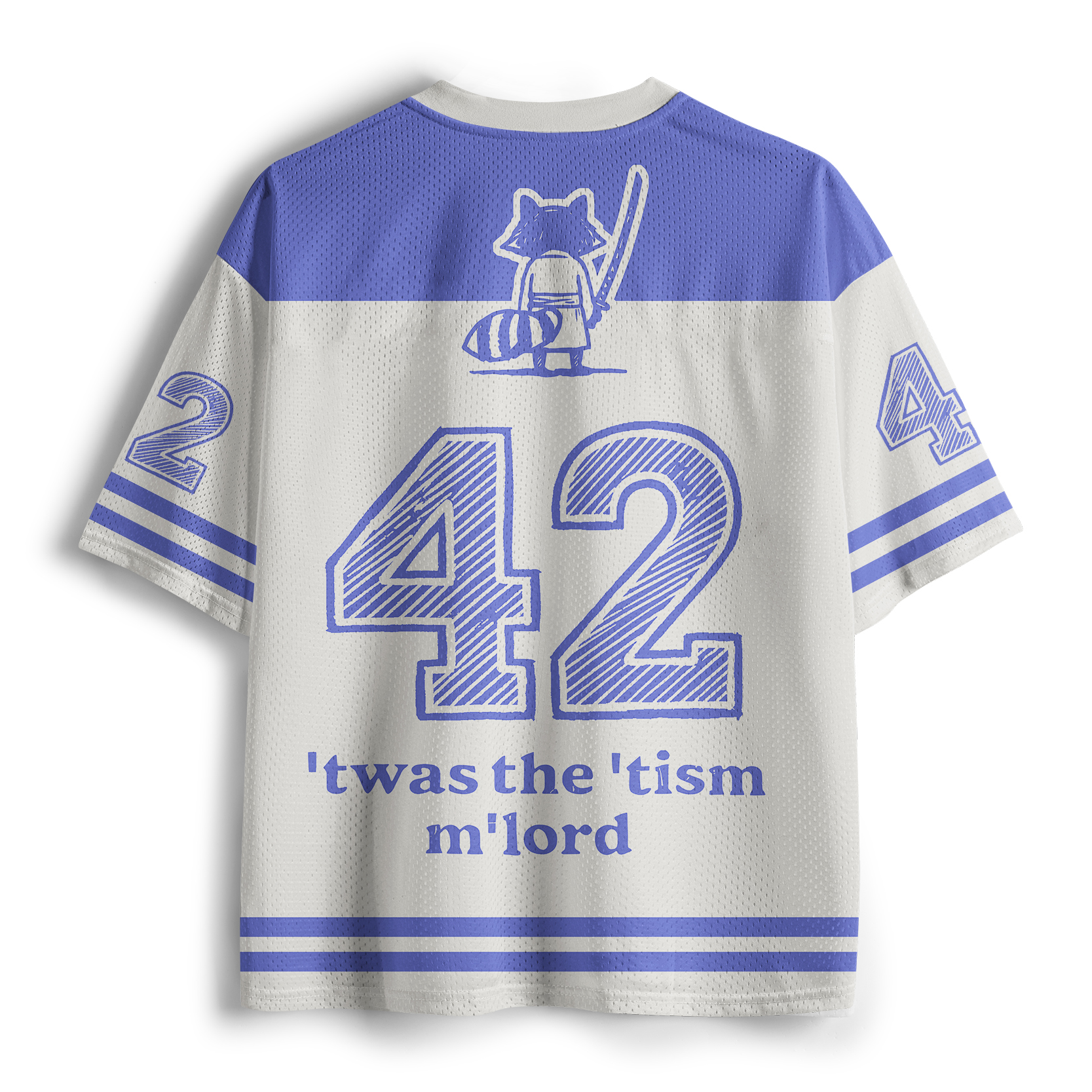 Tokyo-Tiger Funny Raccoon：Focused Samurai Raccoon Mesh Jersey