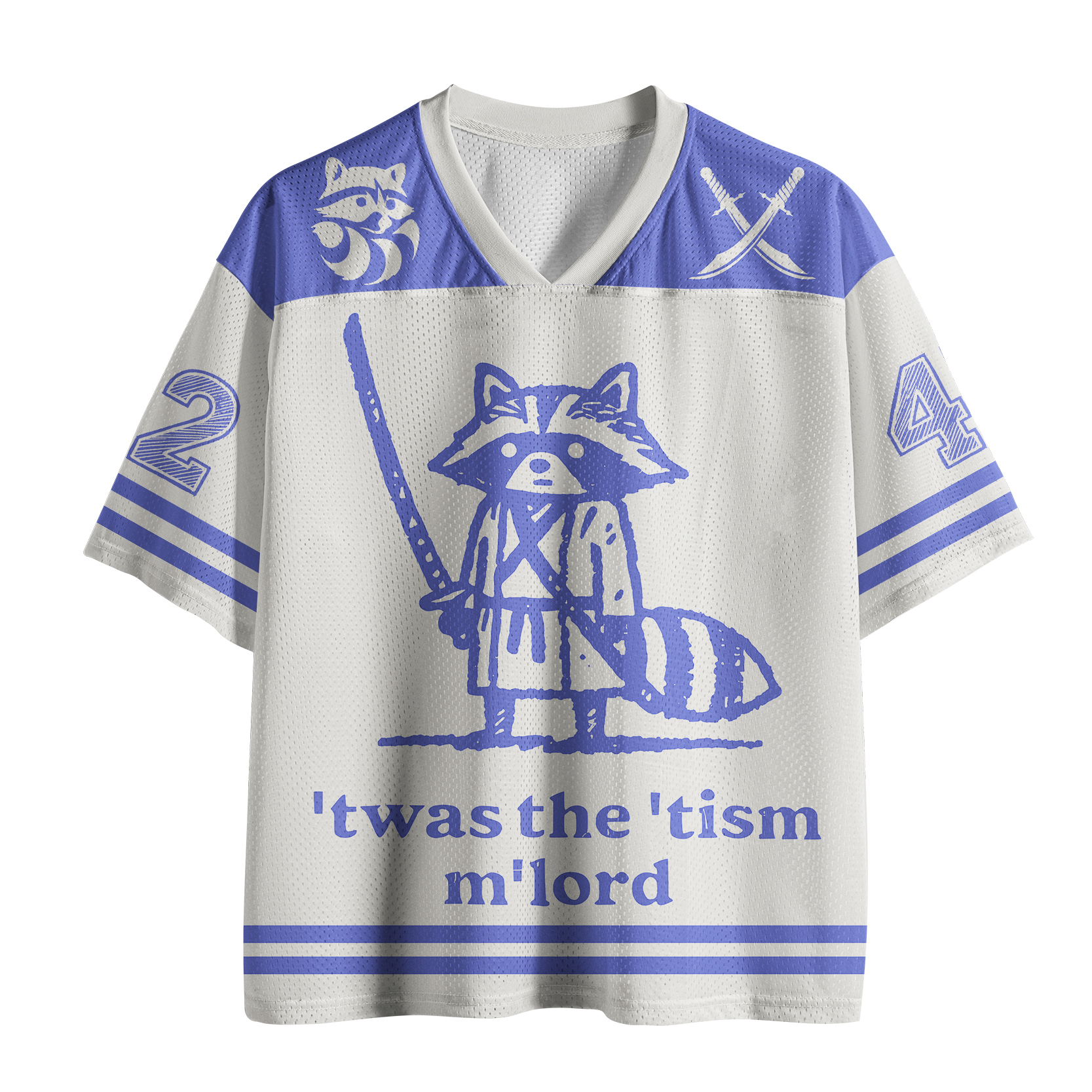 Tokyo-Tiger Funny Raccoon：Focused Samurai Raccoon Mesh Jersey