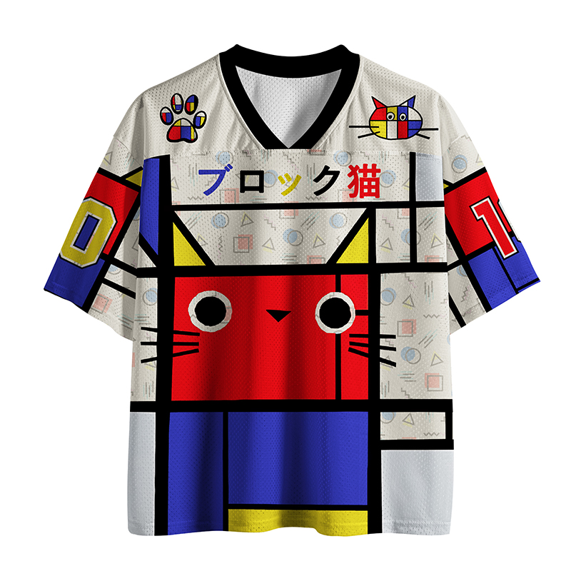 Tokyo-Tiger Abstract Art Cat Mesh Jersey