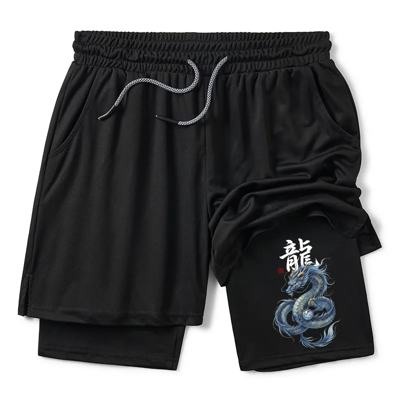 Tokyo-Tiger Mythic Blue Dragon Training Shorts Sale