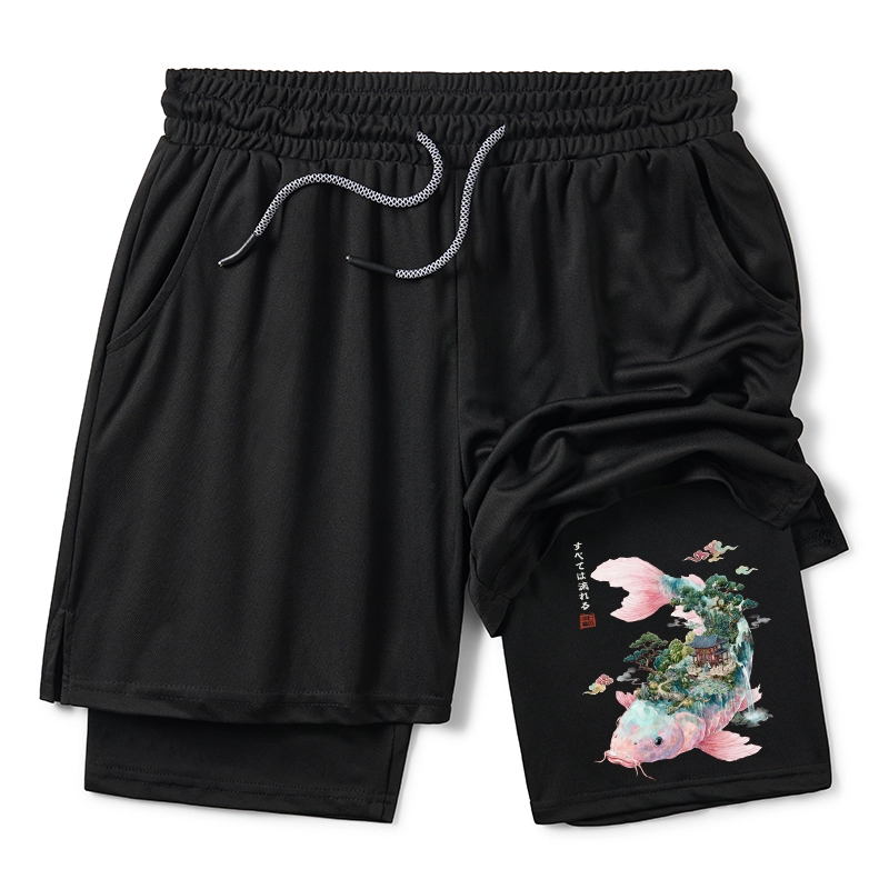 Tokyo-Tiger Journey Of The Flowing Koi Training Shorts
