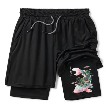 Tokyo-Tiger Journey Of The Flowing Koi Training Shorts
