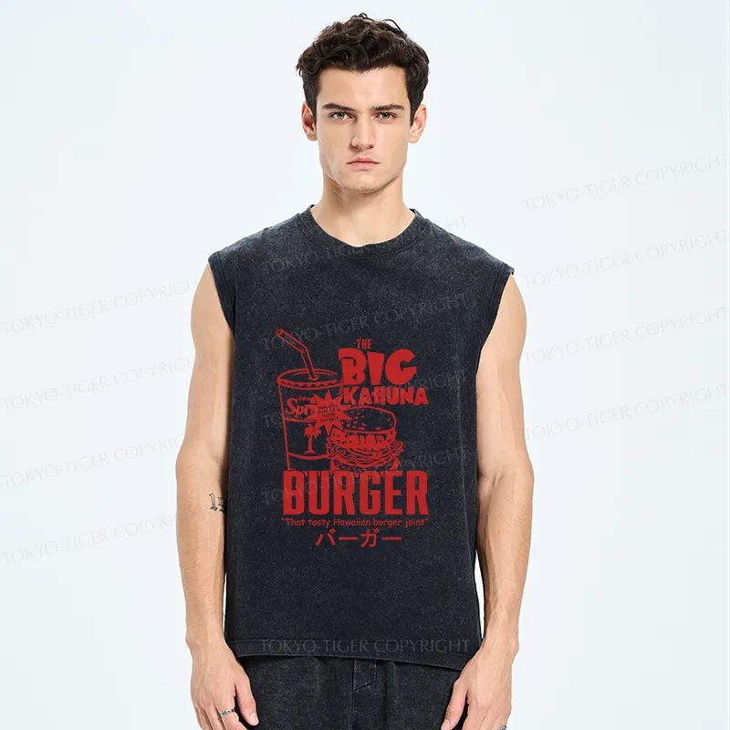 Tokyo-Tiger Tasty Hawaiian Burger Washed Tank