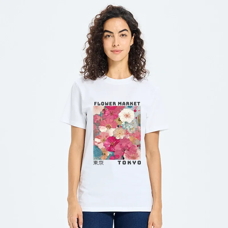 Tokyo-Tiger Market Colorful Floral Art Classic T-Shirt