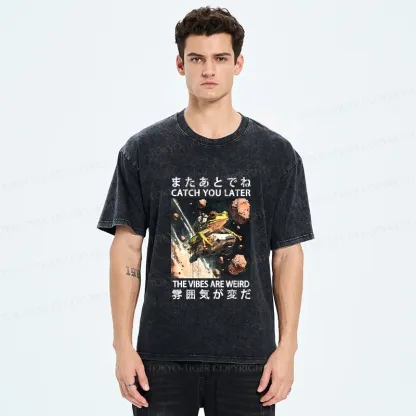 Tokyo-Tiger Frog Astronaut Washed T-Shirt
