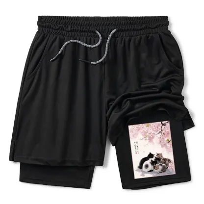 Tokyo-Tiger Cute Cats Sakura Garden Training Shorts