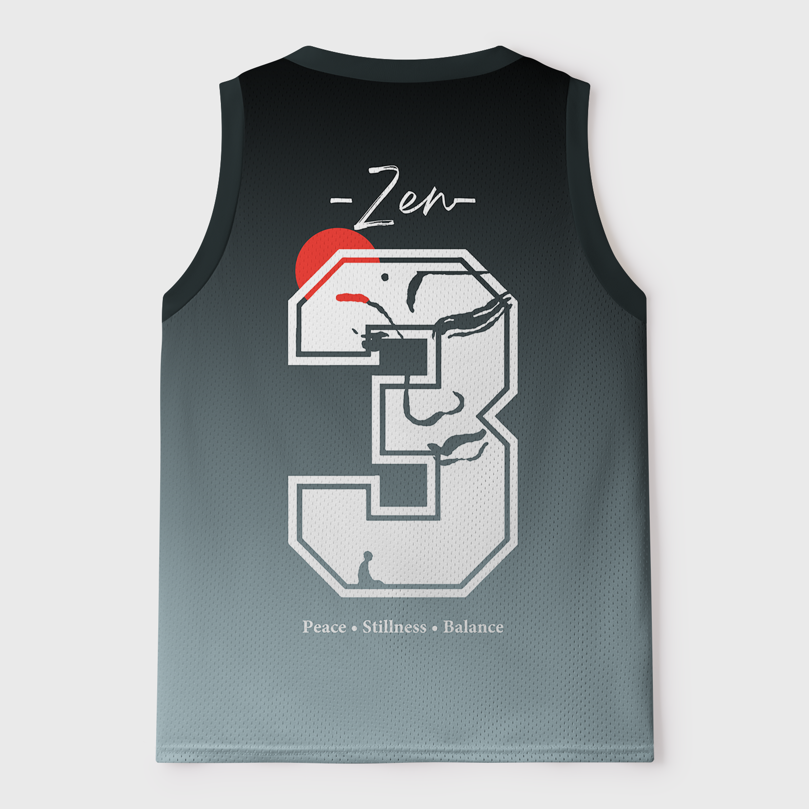Tokyo-Tiger Inner Peace Calligraphy Mesh Tank Top