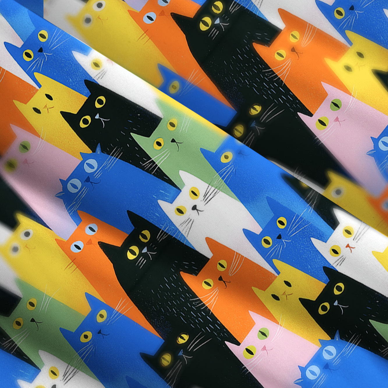 Tokyo-Tiger Colorful Cat Parade Maxi Dress