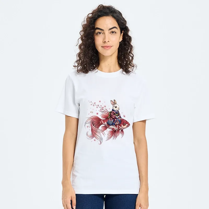 Tokyo-Tiger Japanese Style Rabbit And Koi Fish Classic T-Shirt