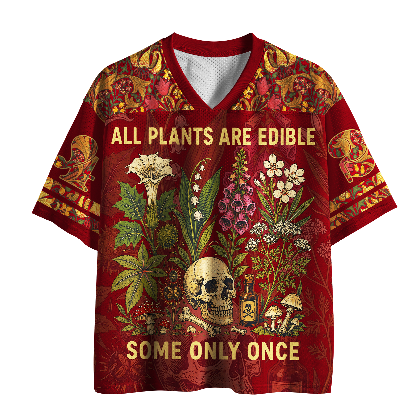 Tokyo-Tiger Deadly Botanicals&Skull Mesh Jersey
