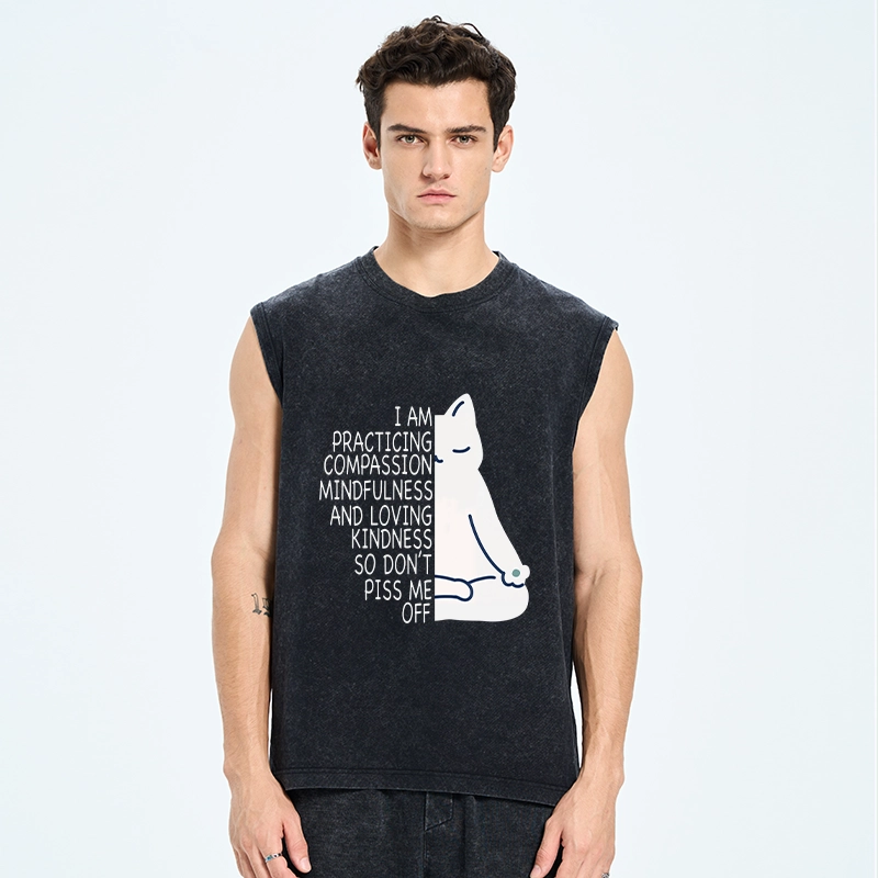 Tokyo-Tiger Calm Black Cat With Anger Issues Washed Tank