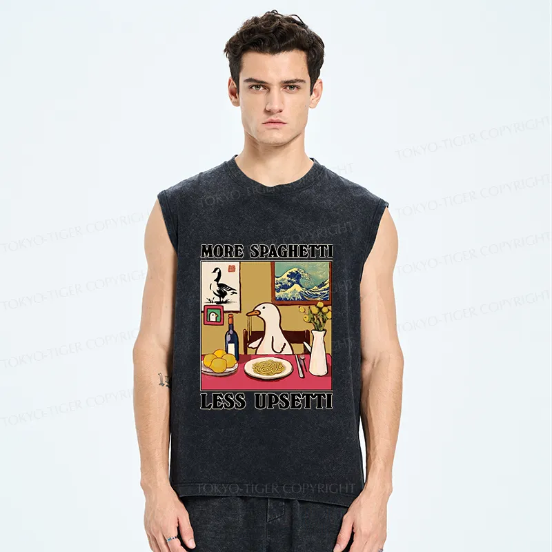 Tokyo-Tiger More Spaghetti Less Upsetti Goose Washed Tank