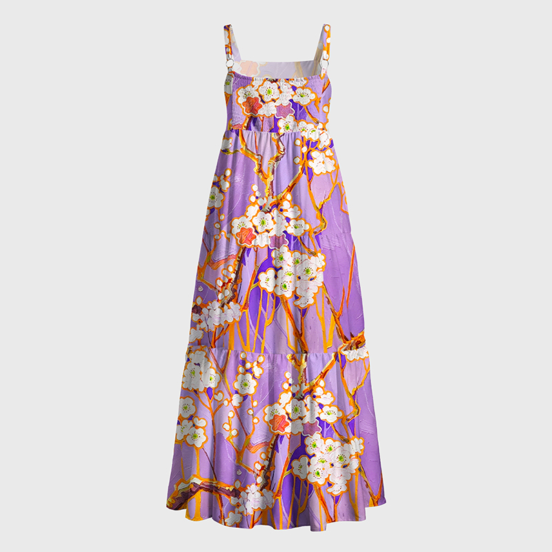 Tokyo-Tiger Sakura In Violet Maxi Dress