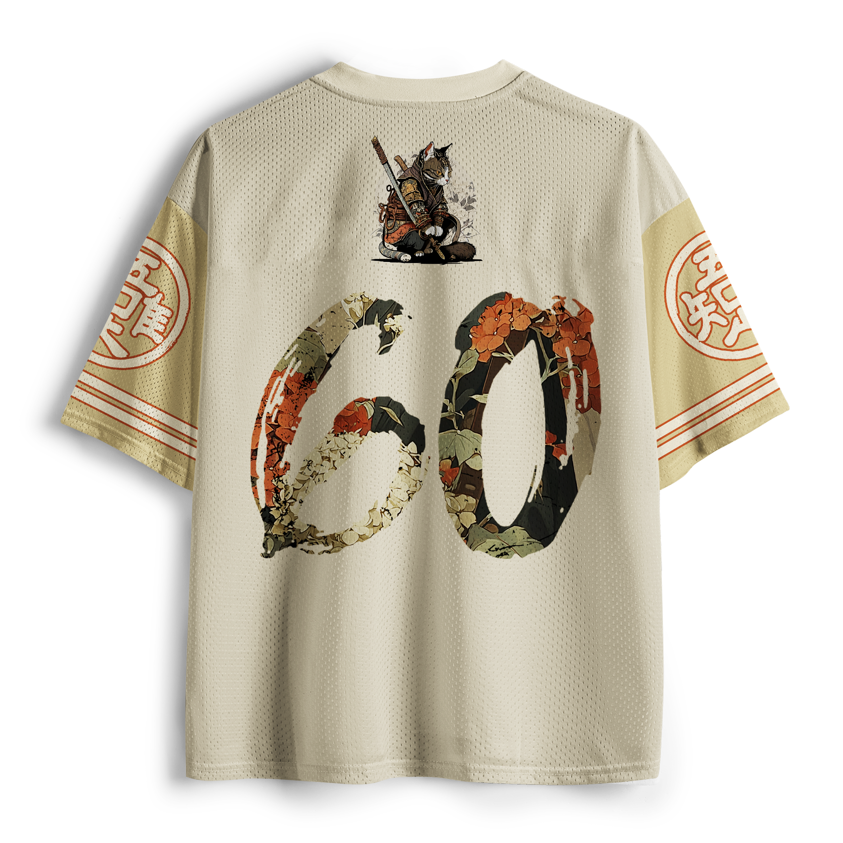 Tokyo-Tiger Zen & Blade: Japanese Samurai Cat Mesh Jersey