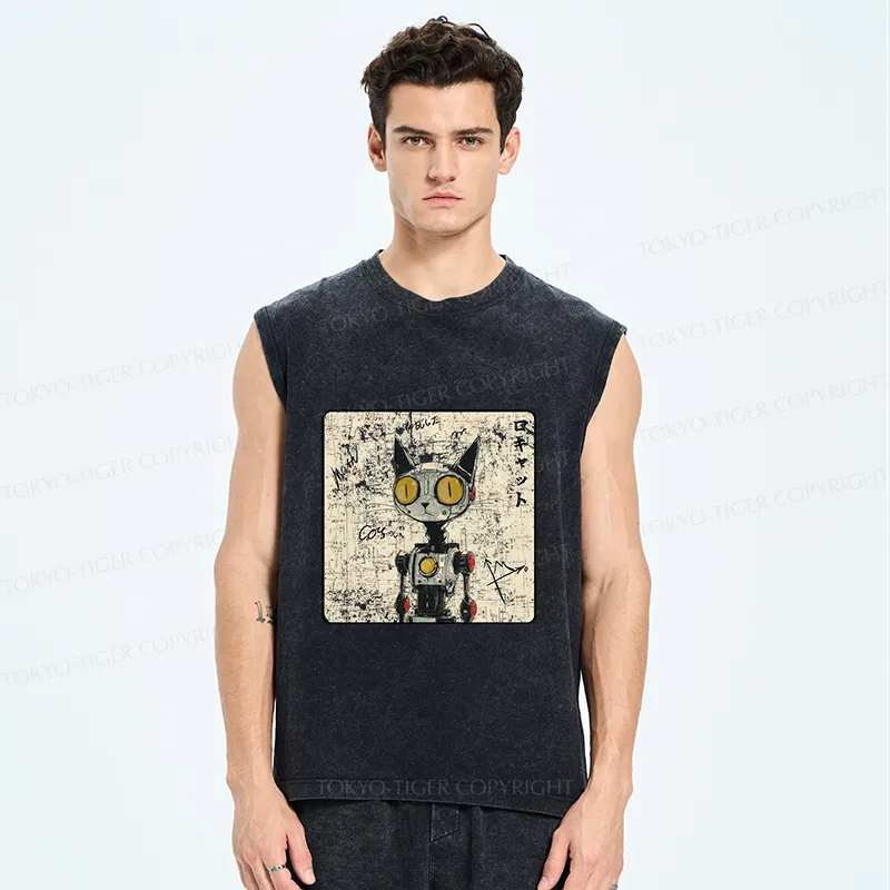 Tokyo-Tiger Robot Cat Washed Tank