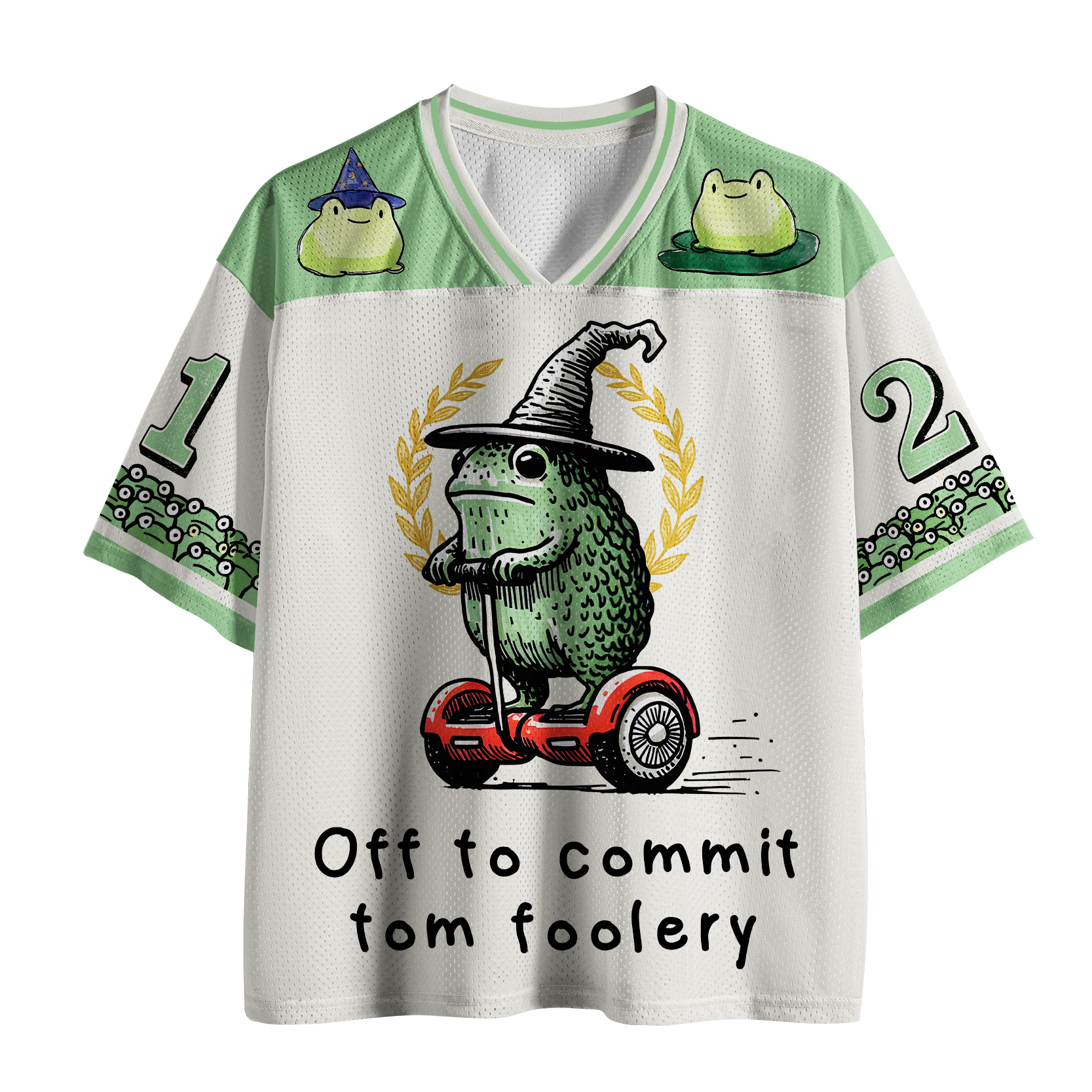 Tokyo-Tiger Frog Riding A Balance Scooter Mesh Jersey