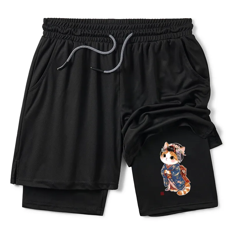 Tokyo-Tiger Cat Dressed As A Geisha Funny Training Shorts Sale