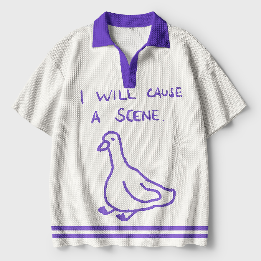 Tokyo-Tiger Stupid Goose Funny Japan Retro Crochet Polo Shirt