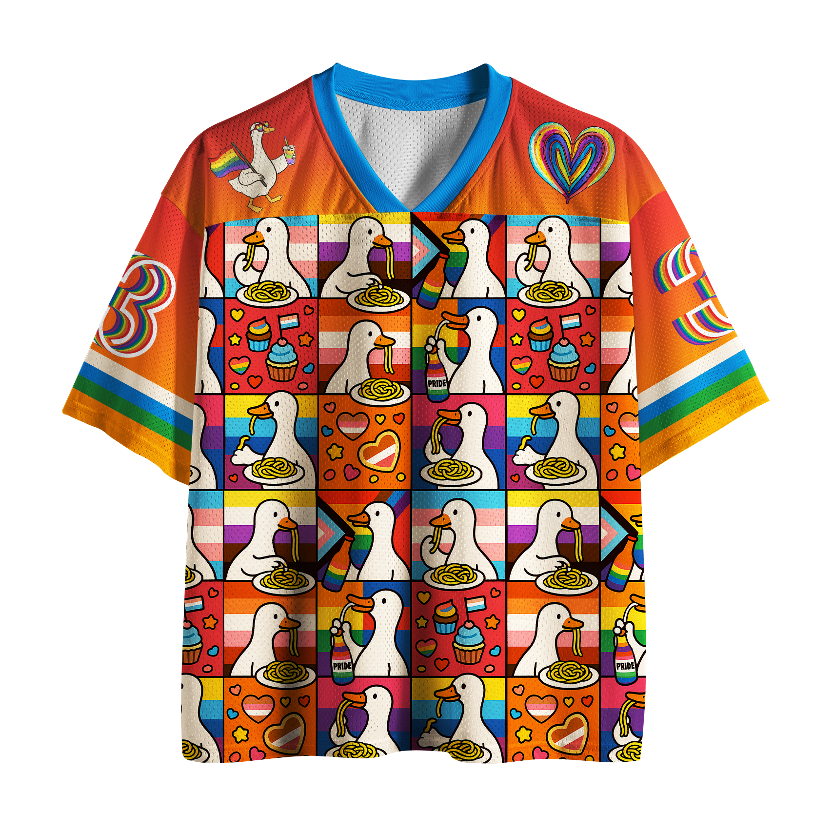 Tokyo-Tiger "Quack & Noodle" Vibrant Pride Mesh Jersey