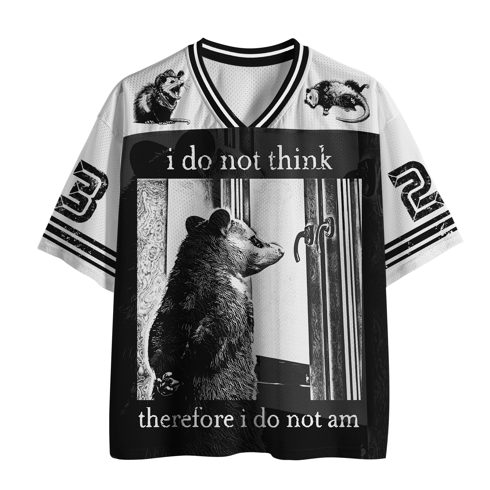 Tokyo-Tiger Funny Possum :I Do Not Think Therefore I Do Not Am Mesh Jersey