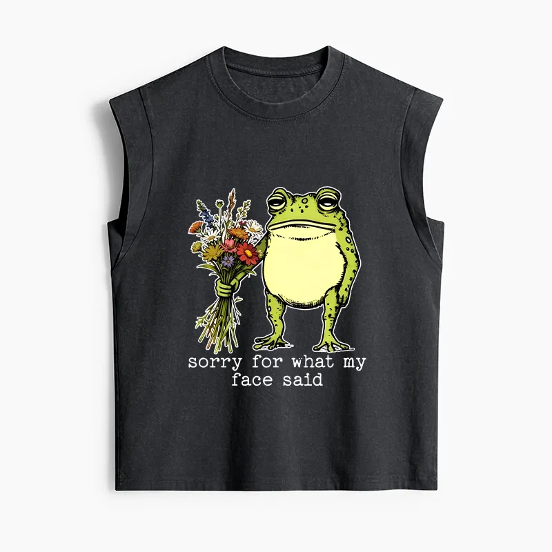 Tokyo-Tiger Frog Sorry Mode Activated Women's Washed Tank Tops