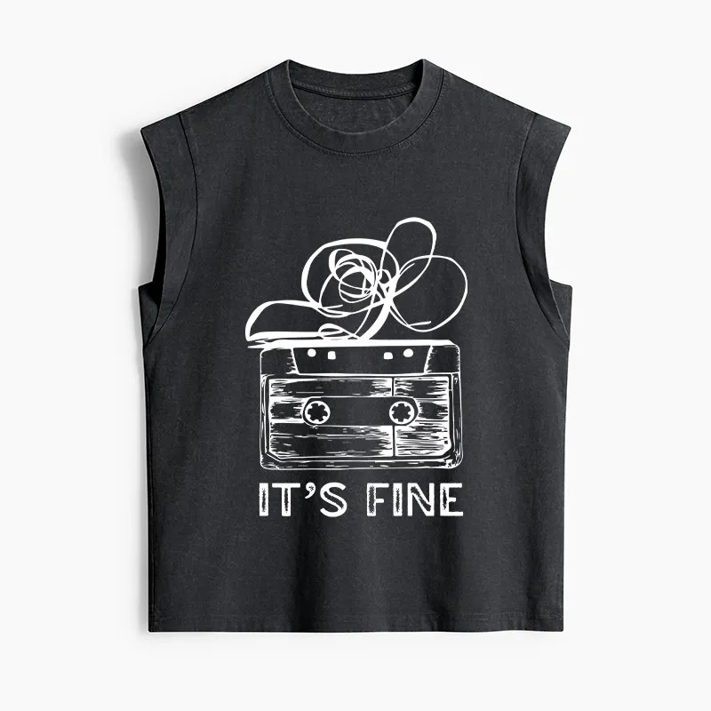 Tokyo-Tiger Cassette Fine Meme Women's Washed Tank Tops