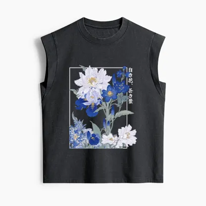 Tokyo-Tiger Blossoms Of The Firmament Women's Washed Tank Tops