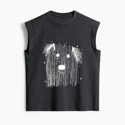 Tokyo-Tiger Fluffy Chaos In Dog Form Women's Washed Tank Tops