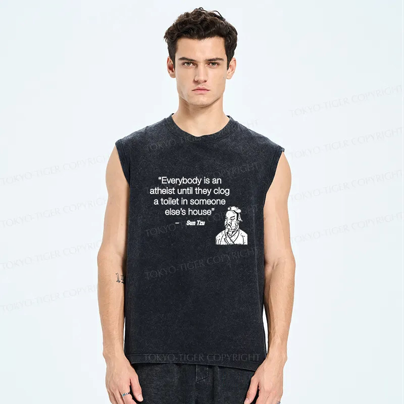 Tokyo-Tiger Funny Sun Tzu Saying Washed Tank
