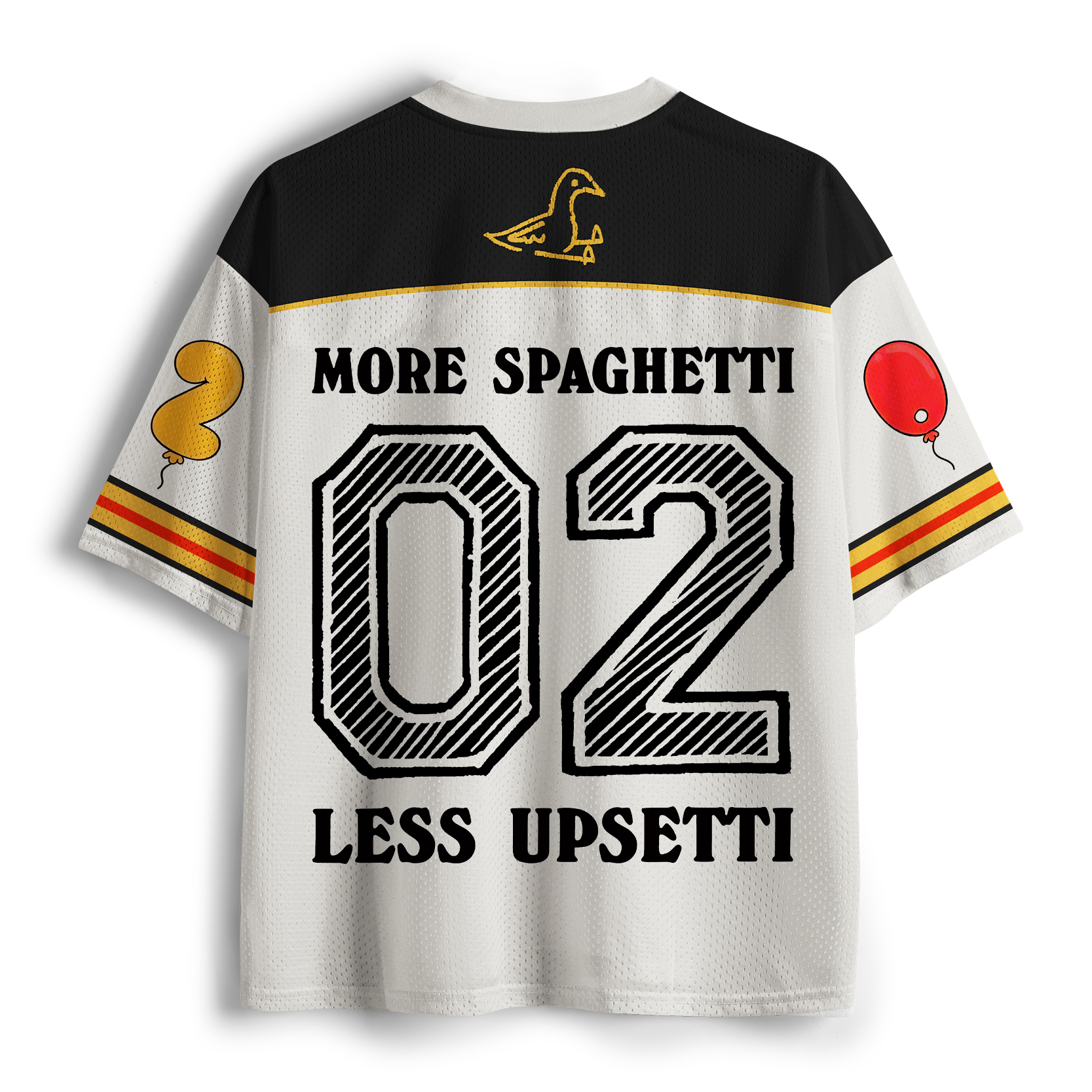 Tokyo-Tiger More Spaghetti Less Upsetti Funny Goose Mesh Jersey