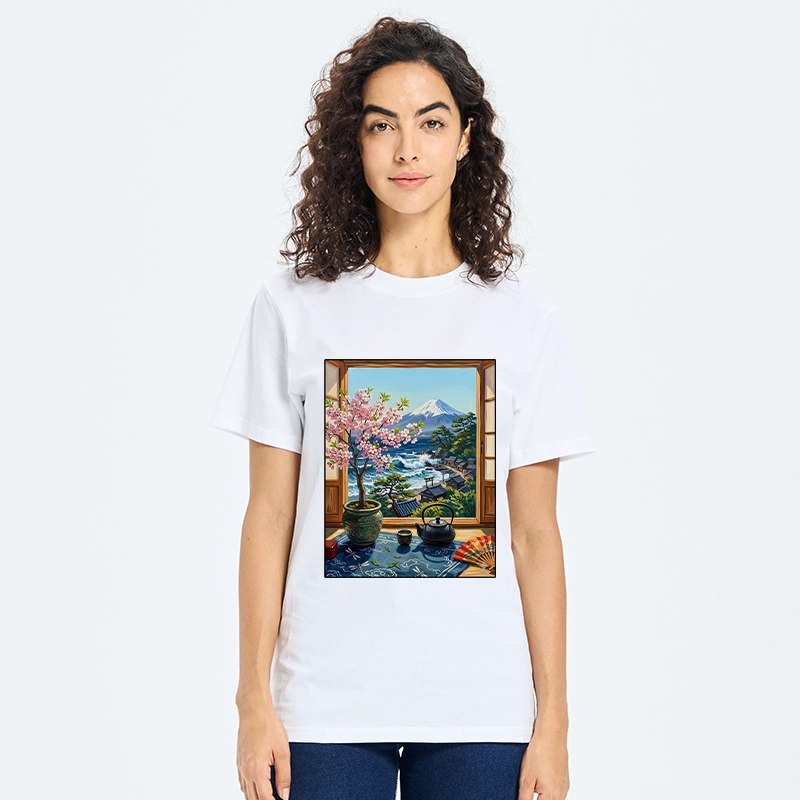 Tokyo-Tiger Mount Fuji View From Japanese Window Classic T-Shirt
