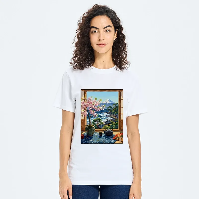 Tokyo-Tiger Mount Fuji View From Japanese Window Classic T-Shirt