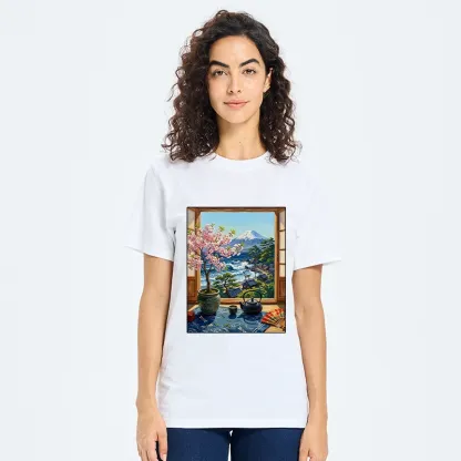 Tokyo-Tiger Mount Fuji View From Japanese Window Classic T-Shirt