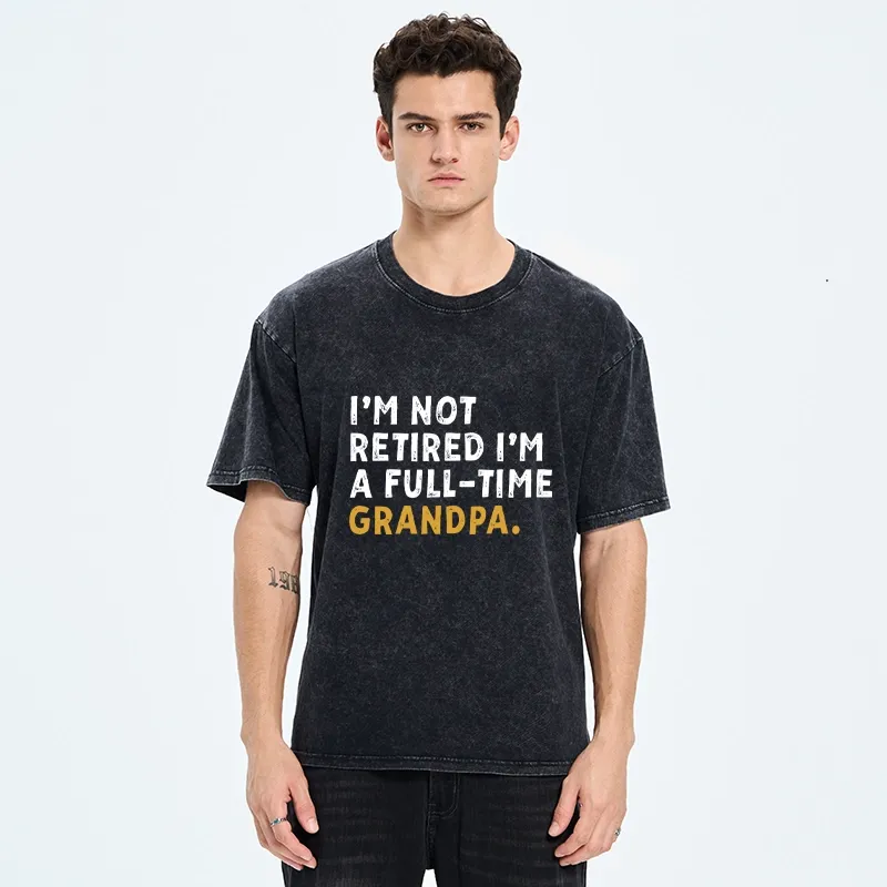 Tokyo-Tiger Official Full Time Grandpa Duty Washed T-Shirt