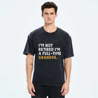 Tokyo-Tiger Official Full Time Grandpa Duty Washed T-Shirt
