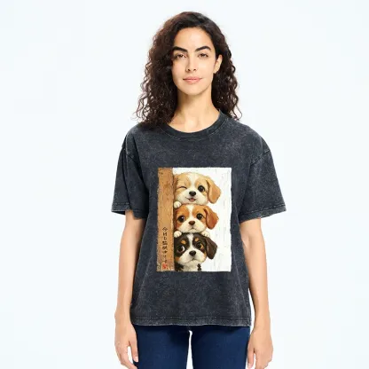 Tokyo-Tiger Dog Squad Watching You Washed T-Shirt