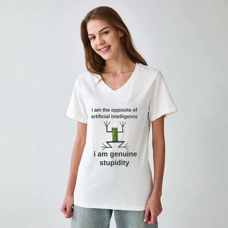 Tokyo-Tiger Genuine Stupidity Frog Meme V-Neck Classic T-Shirt