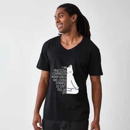 Tokyo-Tiger Calm Black Cat With Anger Issues V-Neck Classic T-Shirt
