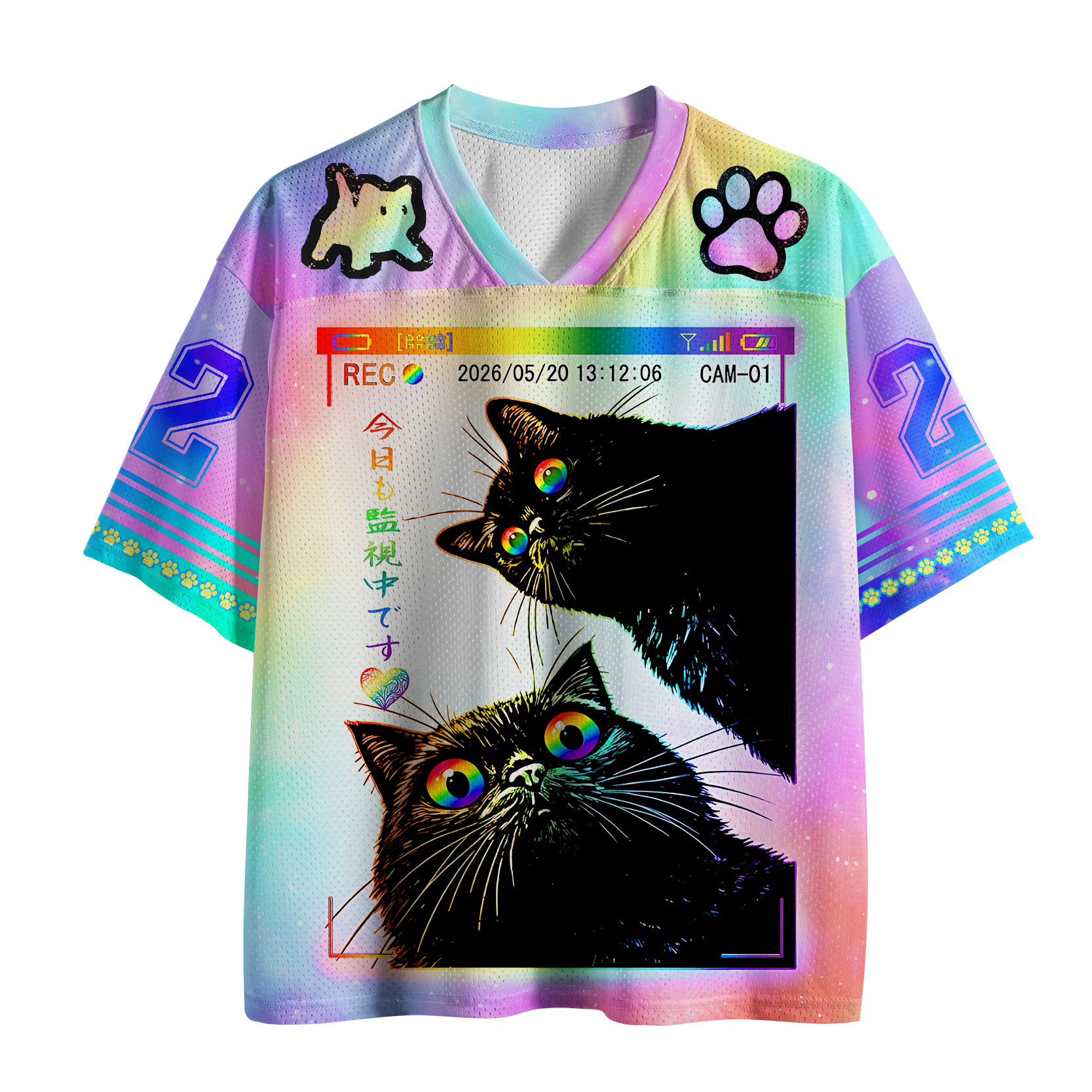 Tokyo-Tiger Funny Pride Month：Two Cats Watching You Today Too Mesh Jersey