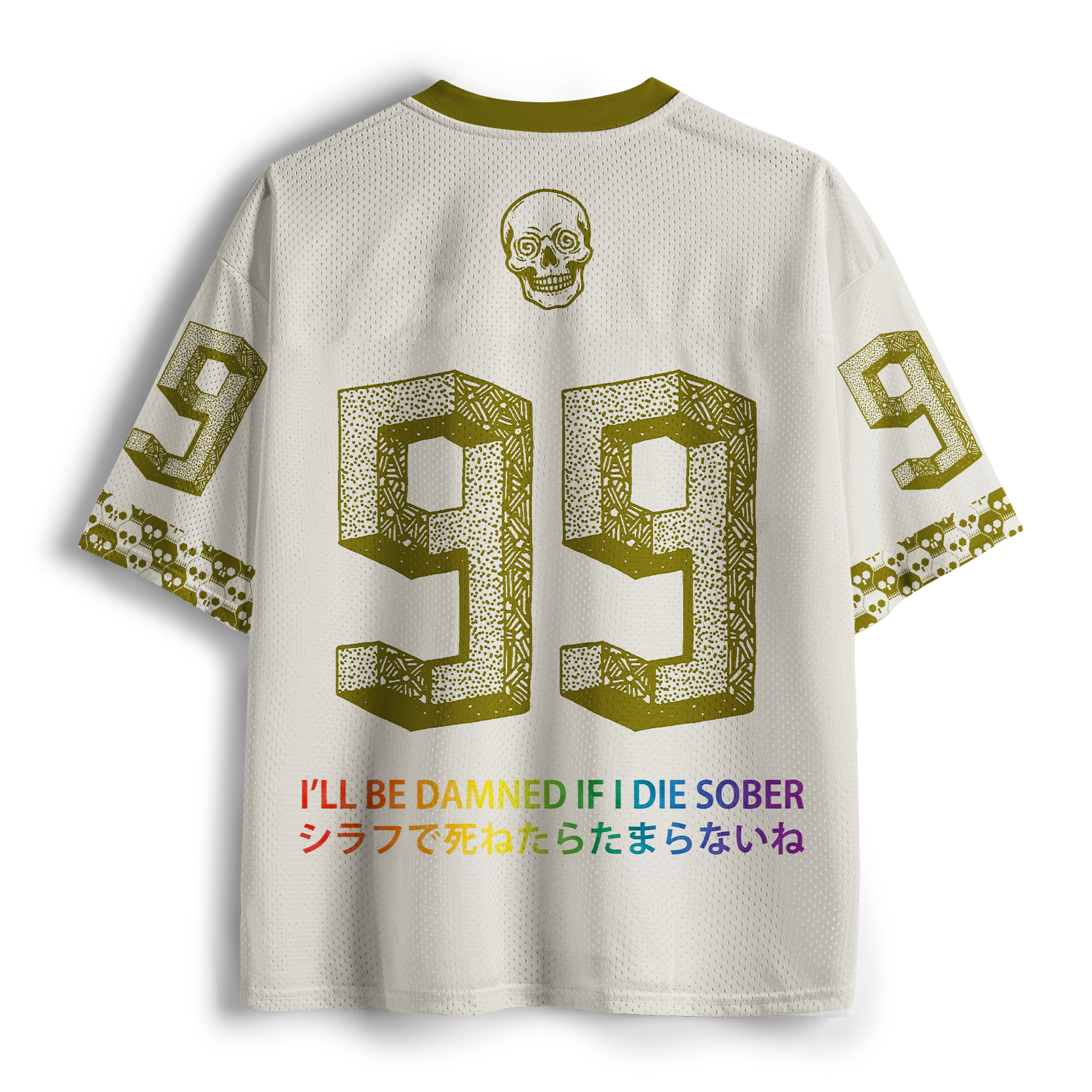 Tokyo-Tiger Funny Skull：I'll Be Danned If I Die Sober Mesh Jersey