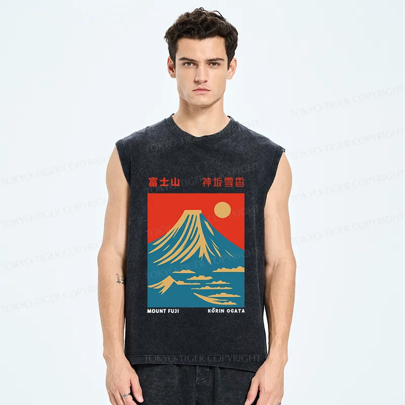 Tokyo-Tiger Mount Fuji Vintage Washed Tank