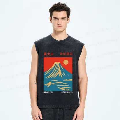 Tokyo-Tiger Mount Fuji Vintage Washed Tank