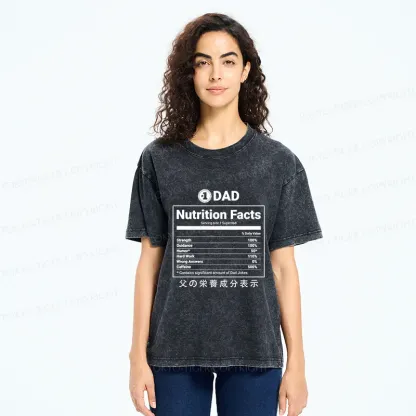 Tokyo-Tiger Father Nutrition Facts Washed T-Shirt