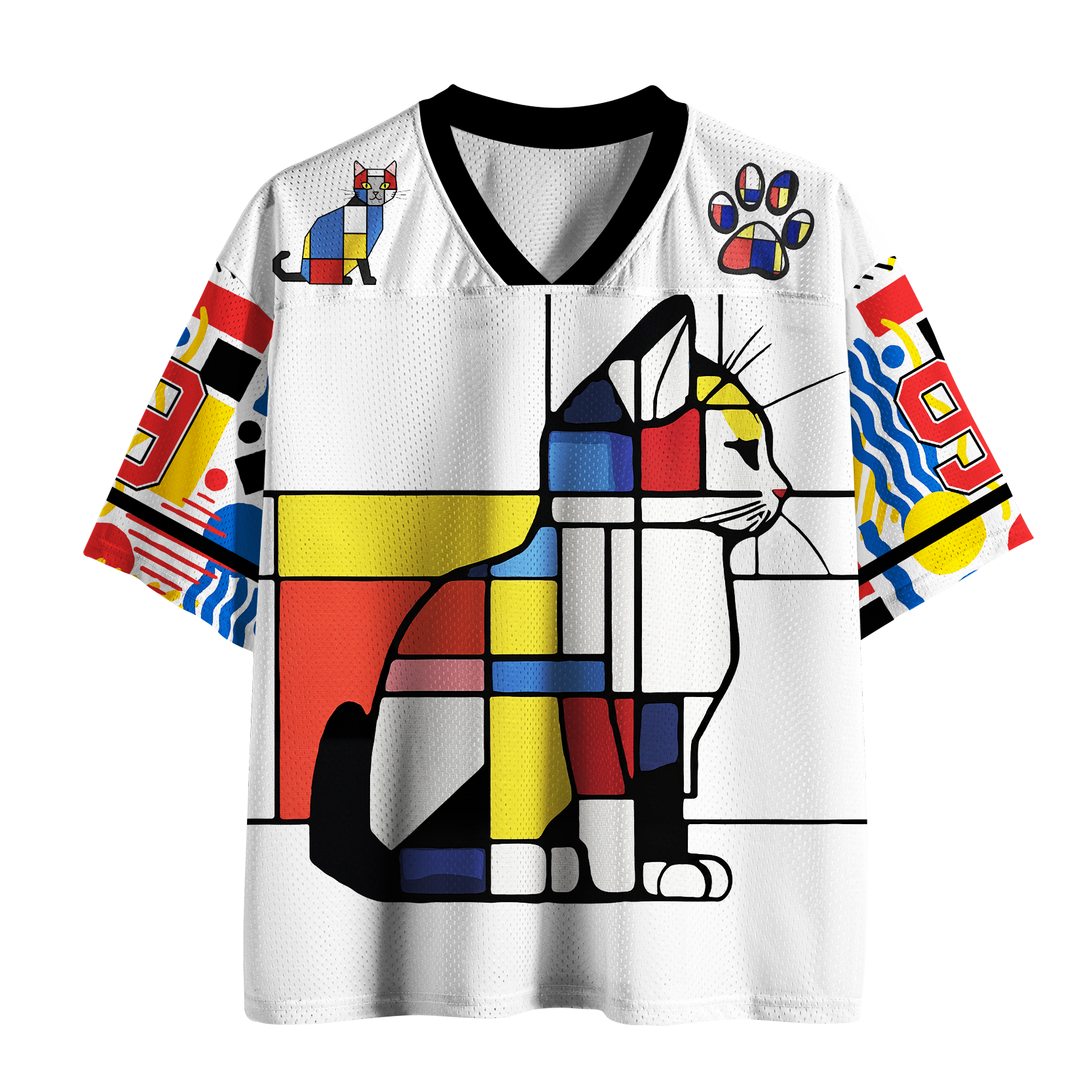 Tokyo-Tiger Mondrian Meow Mesh Jersey