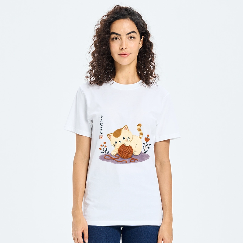 Tokyo-Tiger Cute Watercolor Cat Playing With Yarn Classic T-Shirt