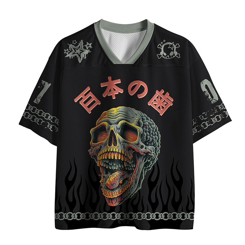 Tokyo-Tiger Hundred-Fang Skull Mesh Jersey