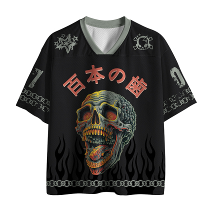 Tokyo-Tiger Hundred-Fang Skull Mesh Jersey