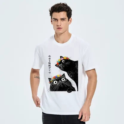 Tokyo-Tiger Flower Crown Black Cat Classic T-Shirt